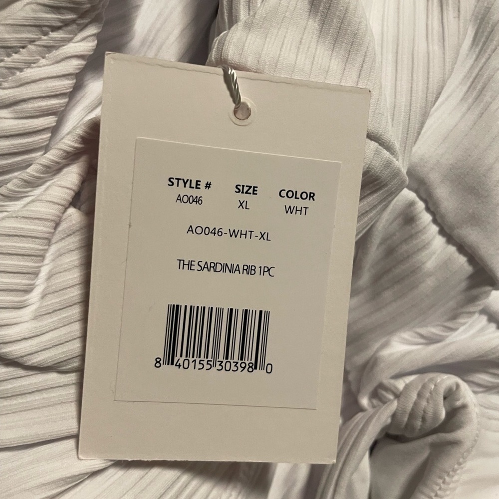 Andie Sardinia Ribbed One Piece White XL Swimsuit - Picture 10 of 11
